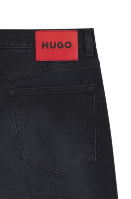 Ash-blue extra-slim-fit jeans in stretch denim, Dark Blue