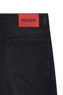 Dark-blue slim-fit jeans in stretch denim, Dark Blue