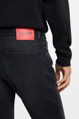 Dark-blue slim-fit jeans in stretch denim, Dark Blue