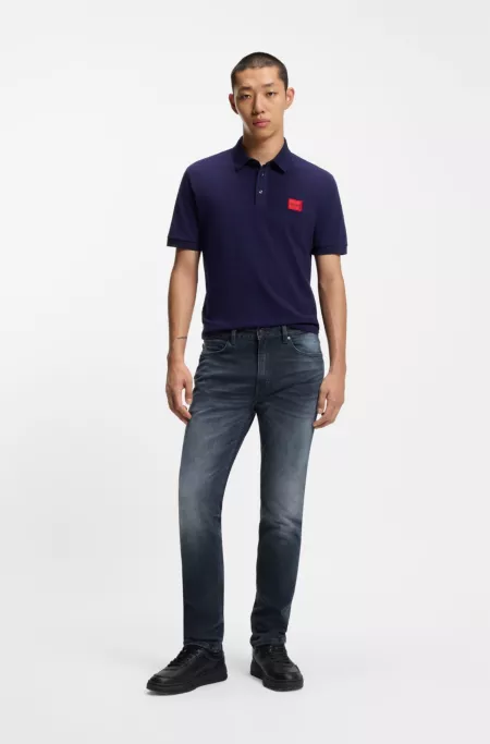 Ash-blue slim-fit jeans in stretch denim