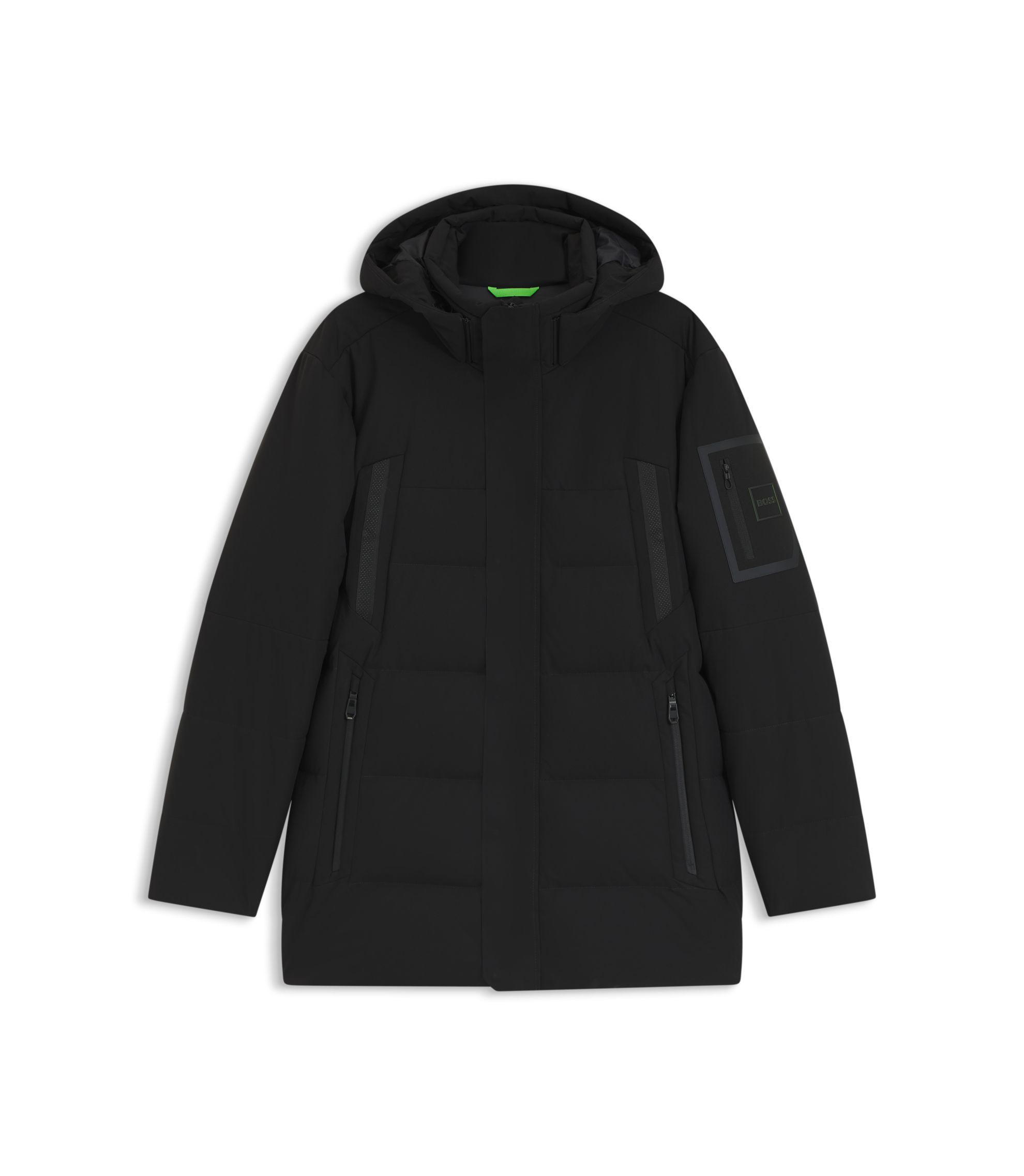 BOSS - Water-repellent parka jacket with down filling - Black