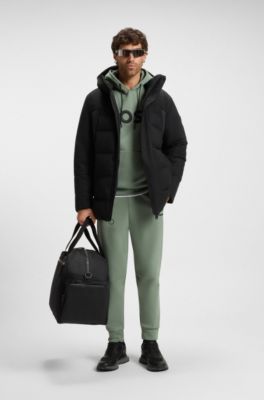 Water-repellent parka jacket with down filling, Black