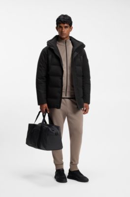 Water-repellent parka jacket with down filling, Black