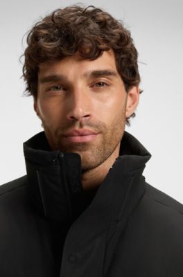 Water-repellent parka jacket with down filling, Black