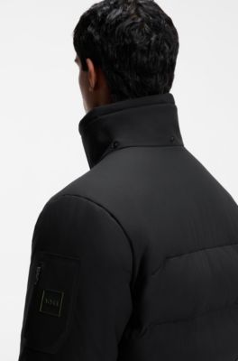 Parka repelente al agua con relleno de plum&oacute;n, Negro