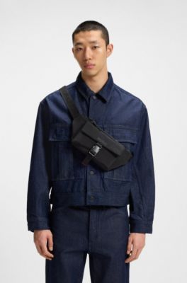 Belt bag with tonal logo, Black