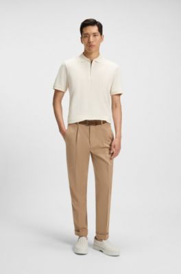 Gary trainers with plain and woven suede, White