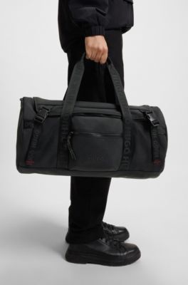 Bolsa de viaje con logo en las correas, Negro