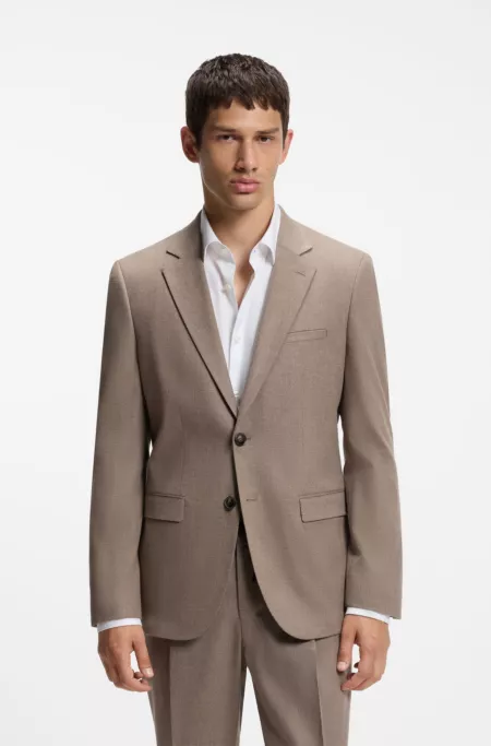 Extra-slim-fit suit jacket in melange flannel