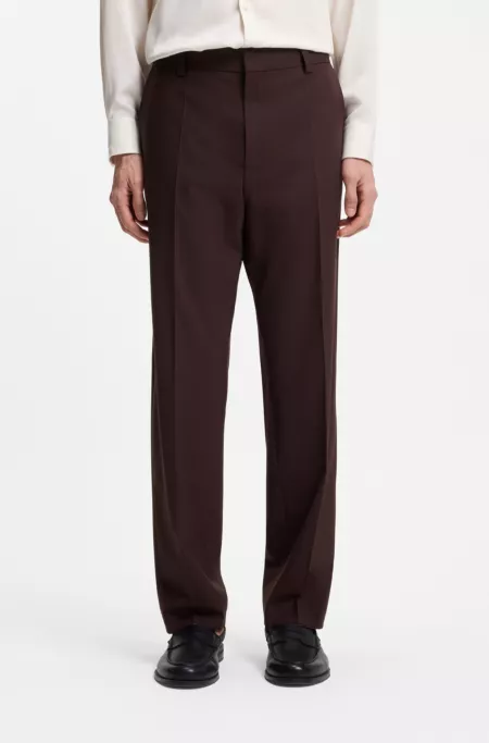Modern-fit trousers in wool-blend poplin