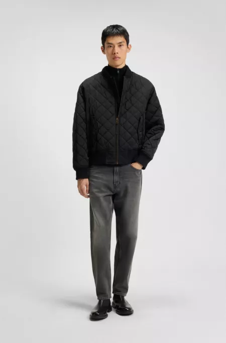 Tapered-fit jeans in grey denim