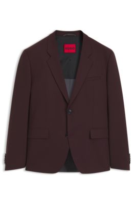 Veste Modern en popeline de laine m&eacute;lang&eacute;e, Brun chin&eacute;