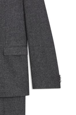 Traje de dos piezas extra slim fit de tweed de mezcla de lana, Gris claro