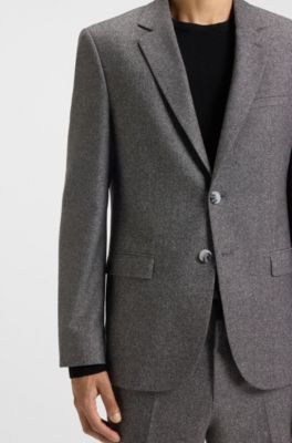Traje de dos piezas extra slim fit de tweed de mezcla de lana, Gris claro