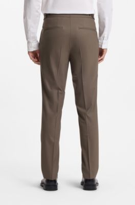 Traje slim fit con chaleco en popelina de mezcla de lana, Gris