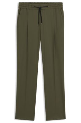 Slim-fit pants in a superflex wool blend, Light Green