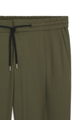 Slim-fit pants in a superflex wool blend, Light Green