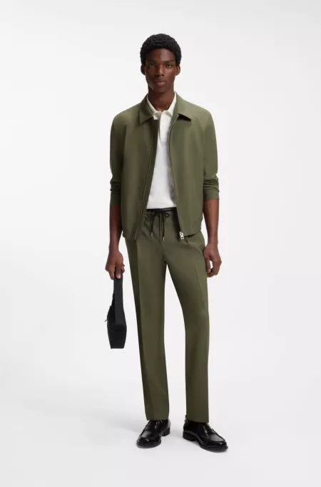Slim-fit pants in a superflex wool blend