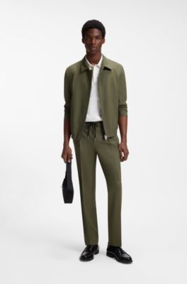 Slim-fit pants in a superflex wool blend, Light Green