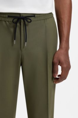 Slim-fit pants in a superflex wool blend, Light Green