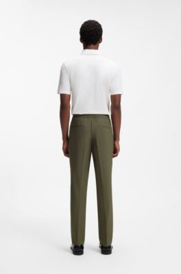 Slim-fit pants in a superflex wool blend, Light Green