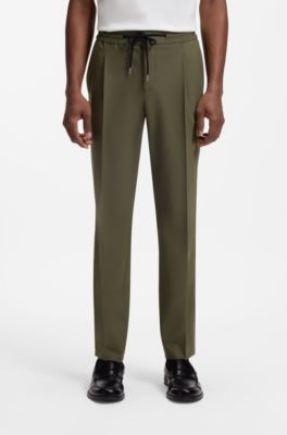 Slim-fit pants in a superflex wool blend, Light Green