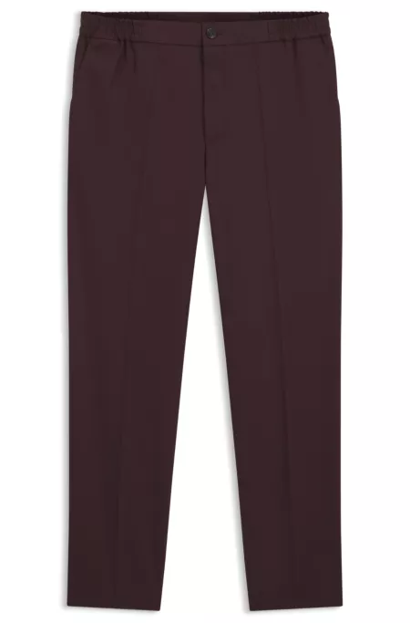 Slim-fit trousers in wool-blend poplin