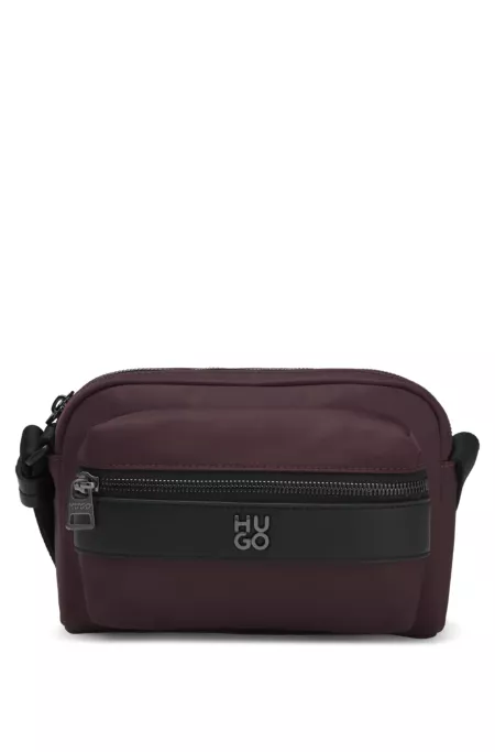 Twill crossbody bag with stacked logo
