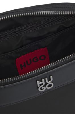 Belt bag with stacked logo, Black