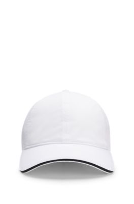 Casquette en nylon stretch avec logo brillant, Blanc