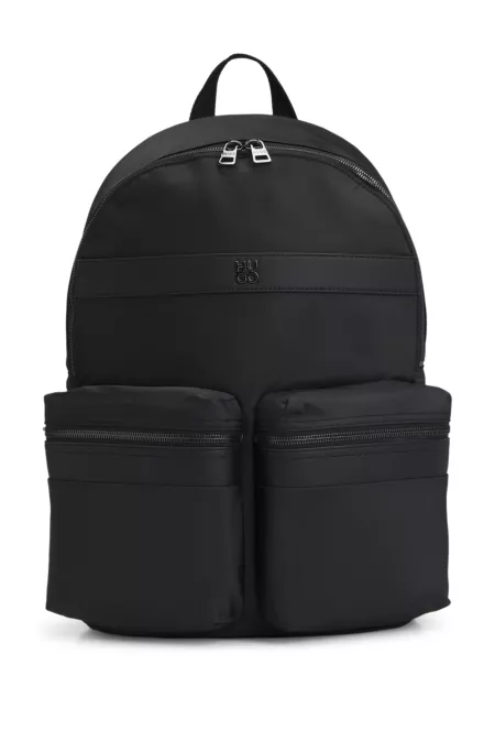 Stacked-logo backpack in twill