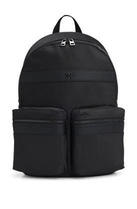 Twill backpack with stacked-logo trim