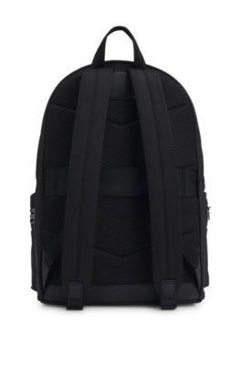 Stacked-logo backpack in twill, Black