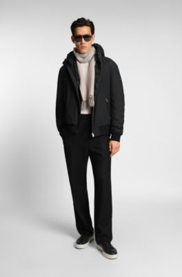 Down-filled jacket with water-repellent finish, Black