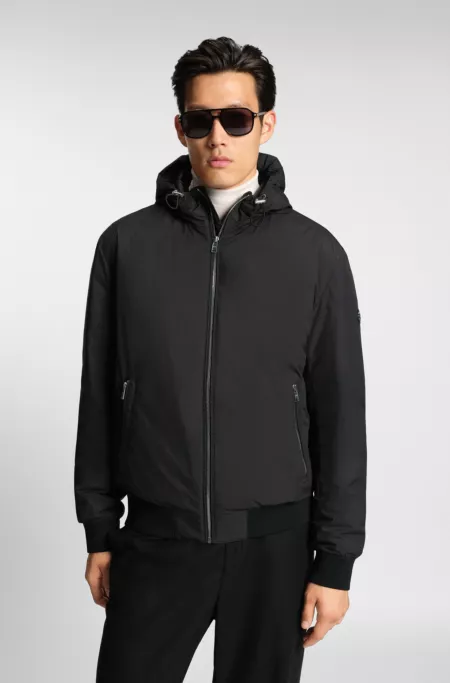 Down-filled jacket with water-repellent finish