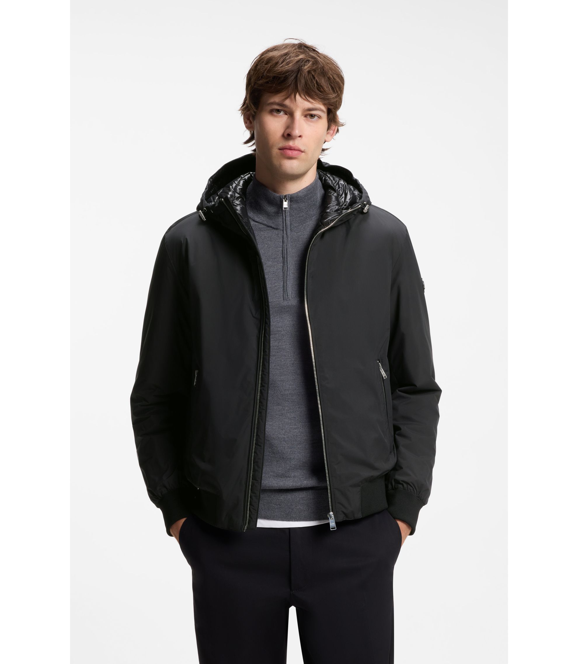 BOSS - Down-filled jacket with water-repellent finish - Black