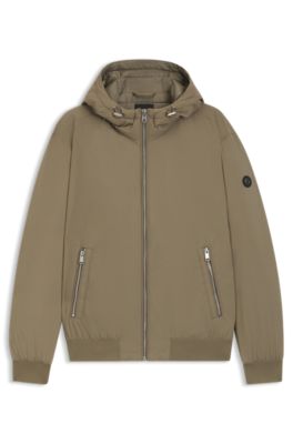 Down-filled jacket with water-repellent finish, Light Brown