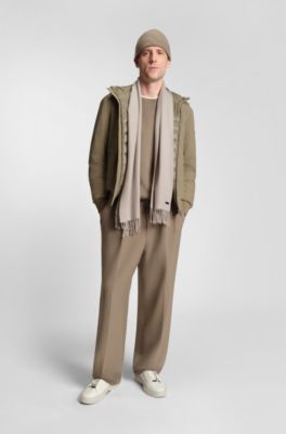 Down-filled jacket with water-repellent finish, Light Brown