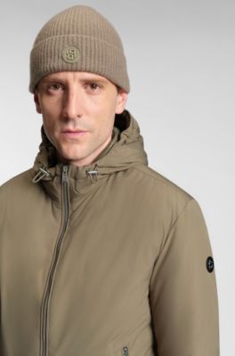 Down-filled jacket with water-repellent finish, Light Brown