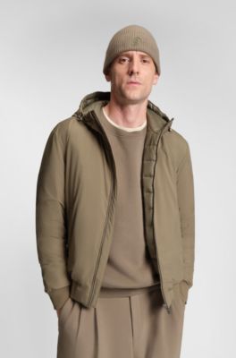 Down-filled jacket with water-repellent finish, Light Brown