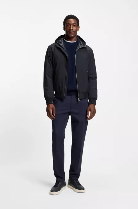 Down-filled jacket with water-repellent finish