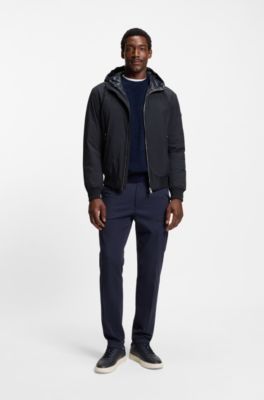 Down-filled jacket with water-repellent finish, Dark Blue
