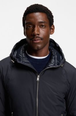 Down-filled jacket with water-repellent finish, Dark Blue