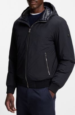 Chaqueta repelente al agua con relleno de plum&oacute;n, Azul oscuro