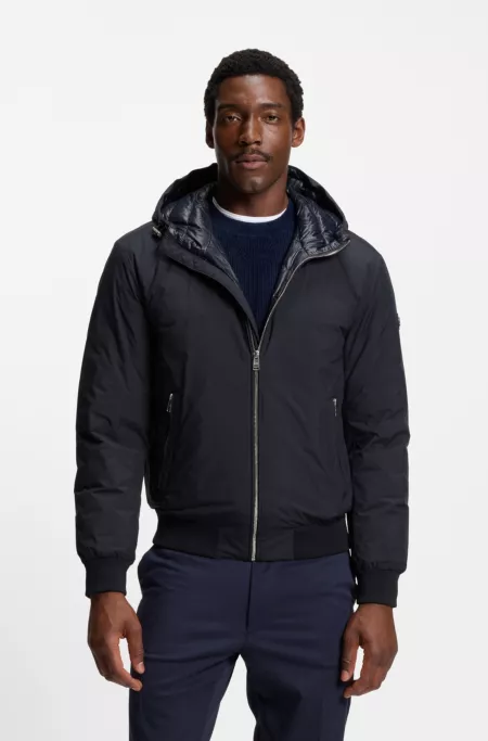 Down-filled jacket with water-repellent finish