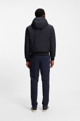 Chaqueta repelente al agua con relleno de plum&oacute;n, Azul oscuro