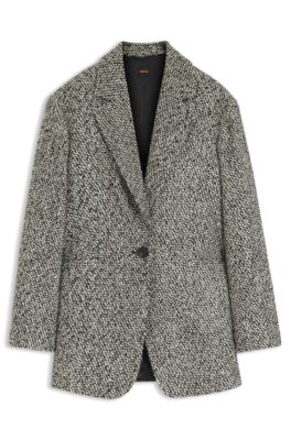 Oversized-fit blazer with structured pattern, Patterned