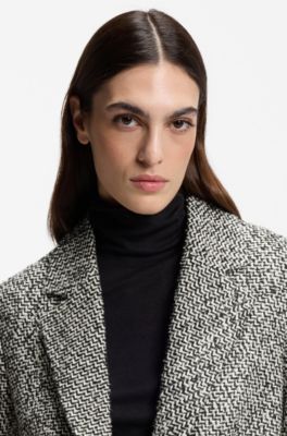 Oversized-fit blazer with structured pattern, Patterned