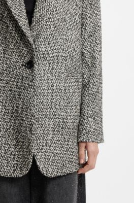 Oversized-fit blazer with structured pattern, Patterned