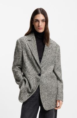 Oversized-fit blazer with structured pattern, Patterned
